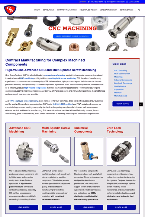 Ohio-Screw-Products Homepage 1440px