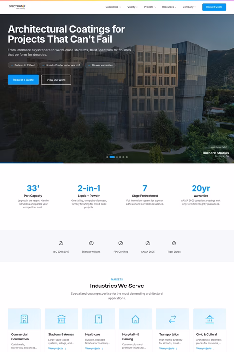 Spectrum-Metal-Finishing Homepage 1440px