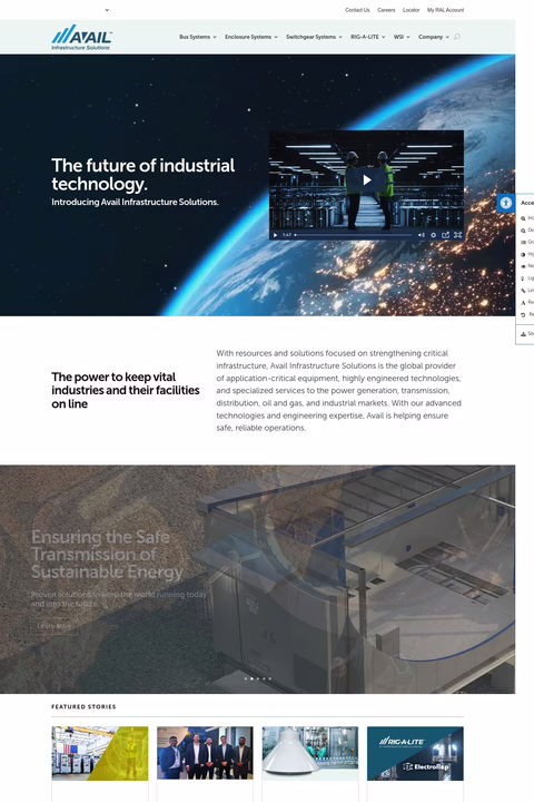 Avail Infrastructure Solutions Homepage 1440px