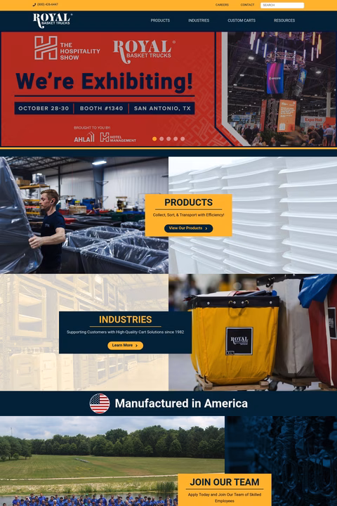 Royal Basket Trucks Homepage 1440px