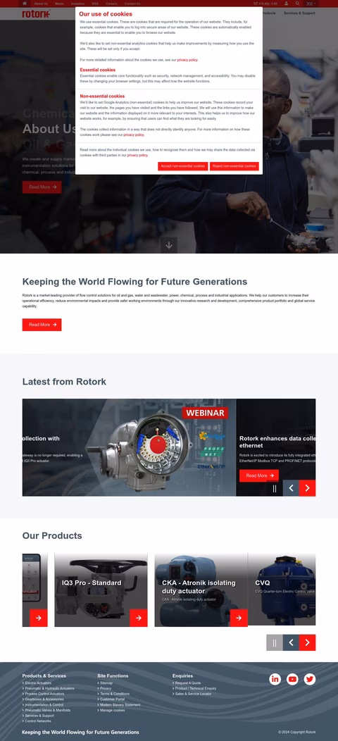 Rotork Process Controls Homepage 1440px