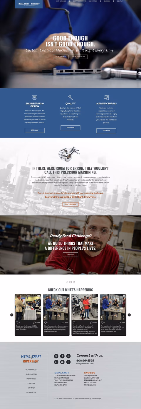 Metal Craft Riverside Homepage 1440px