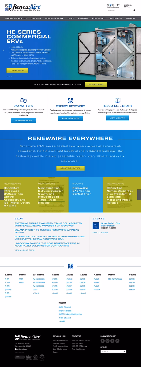 Renewaire Homepage 1440px