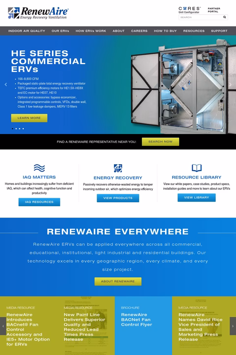 Renewaire Homepage 1440px