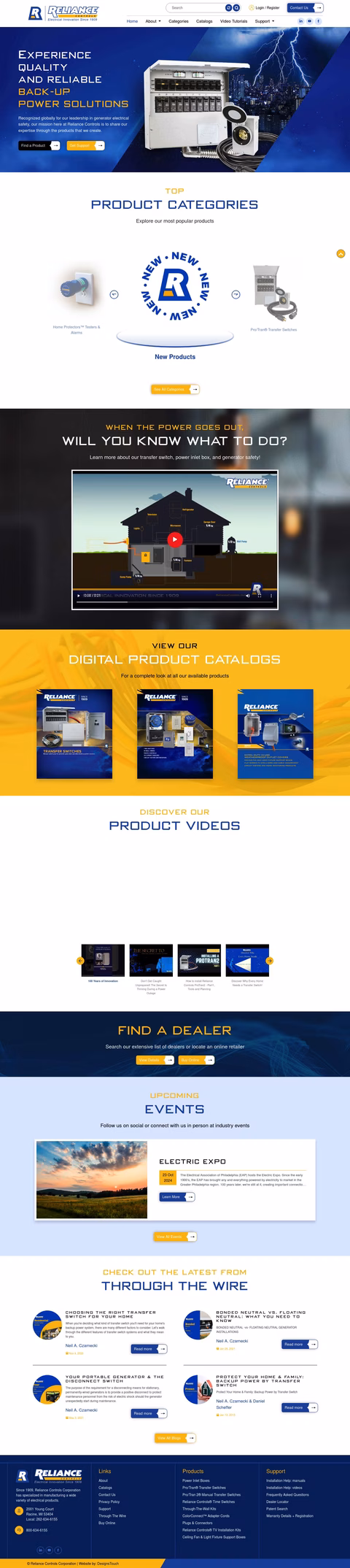 Reliance Controls Corporation Homepage 1440px