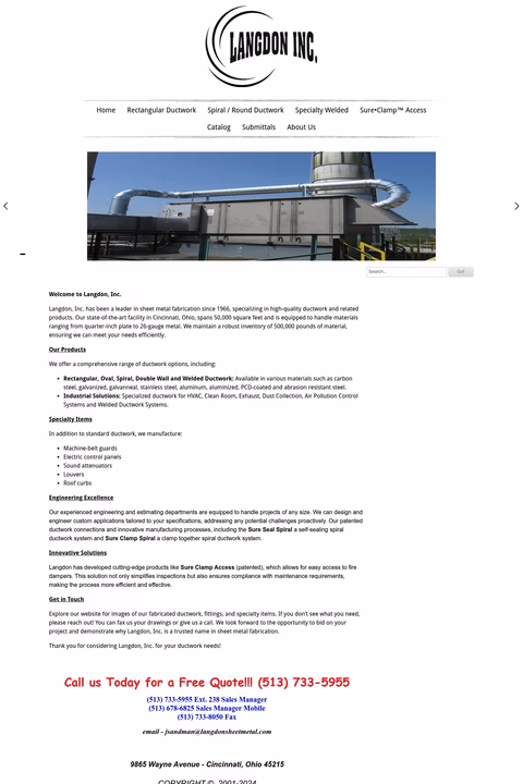 Langdon-Sheet-Metal Homepage 1440px