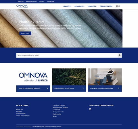 Omnova Homepage 1440px