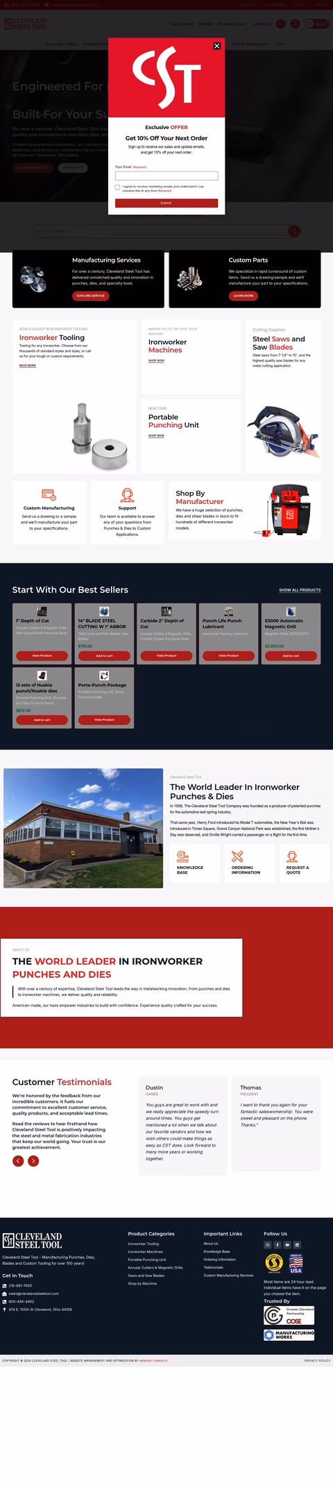 Cleveland-Steel-Tool Homepage 1440px