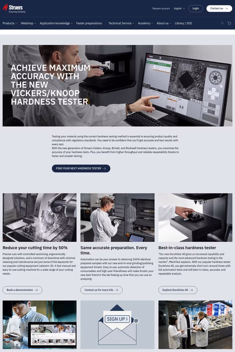 Struers Homepage 1440px
