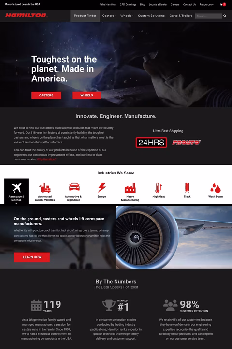 Hamilton-Caster-Manufacturing Homepage 1440px