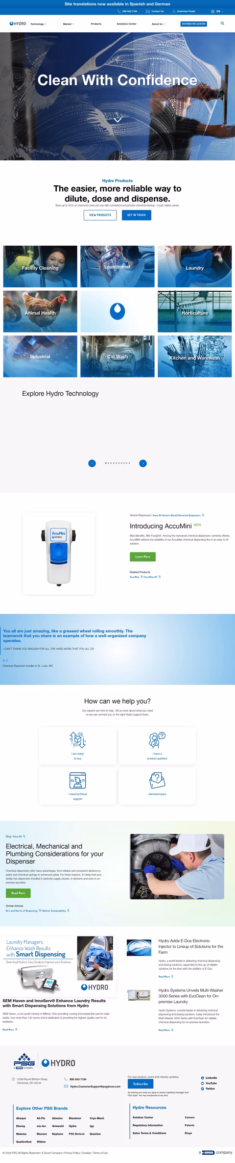 Hydro-Systems-Company Homepage 1440px