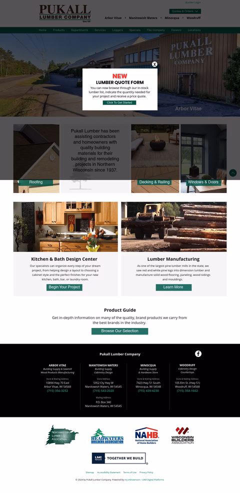 Pukall Lumber Company Inc Homepage 1440px