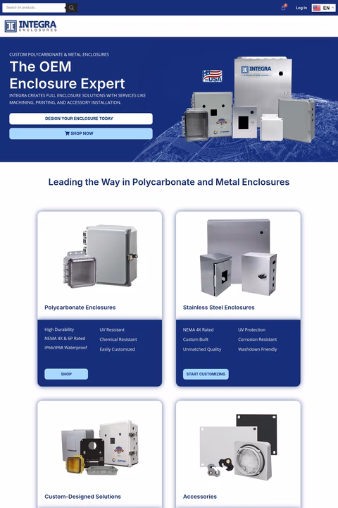 Integra-Enclosures Homepage 1440px