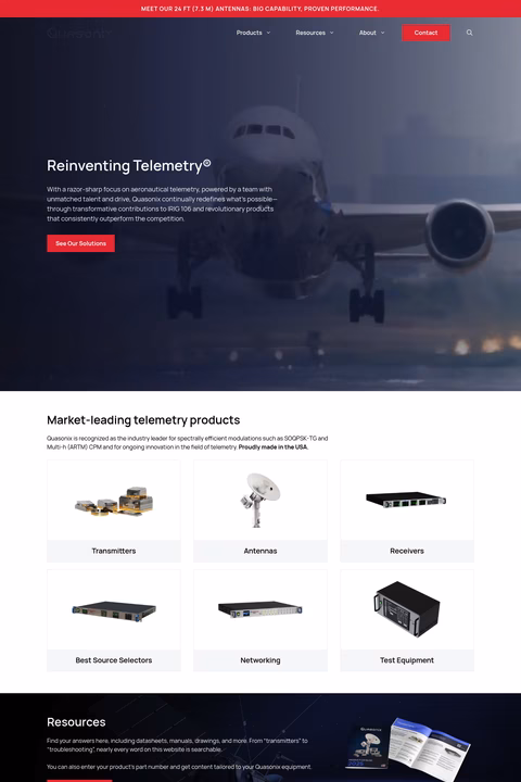 Quasonix Homepage 1440px