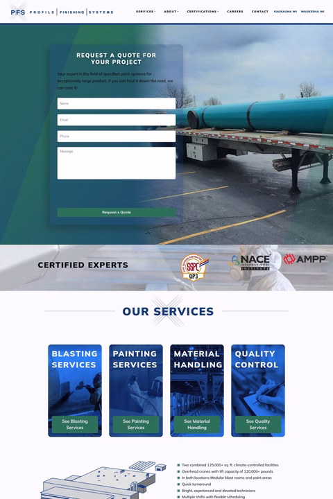 Profile Finishing Systems Inc Homepage 1440px