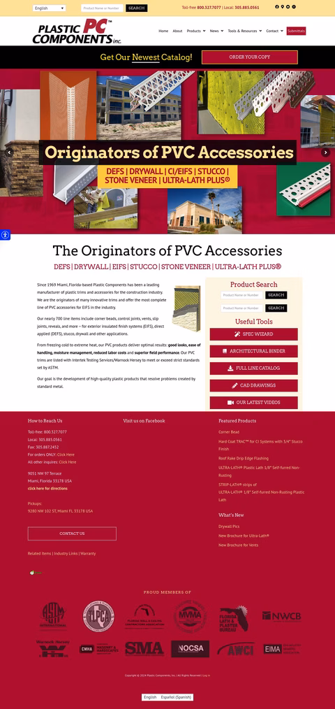 Plastic Components Inc Homepage 1440px