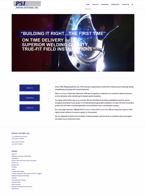Piping Systems Incorporated Homepage 1440px