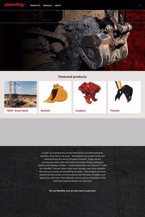 Wain Roy Inc Homepage 1440px