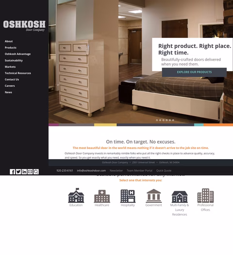 Oshkosh Door Company Homepage 1440px