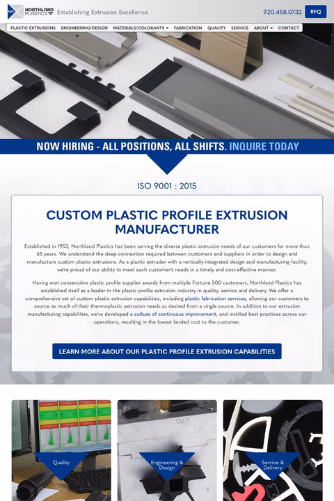 Northland Plastics Homepage 1440px