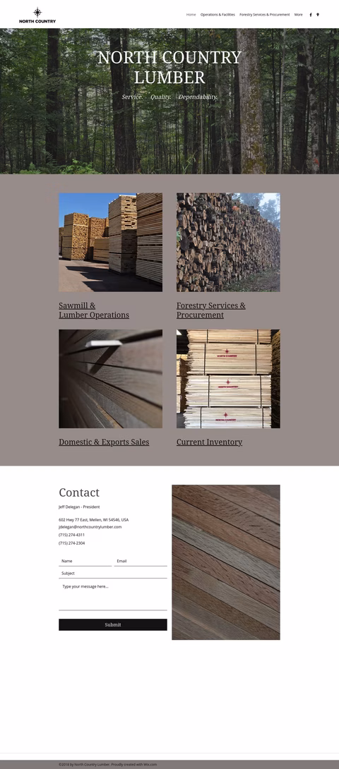North Country Lumber Homepage 1440px