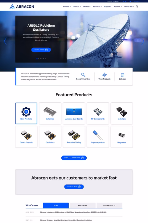 Abracon Homepage 1440px
