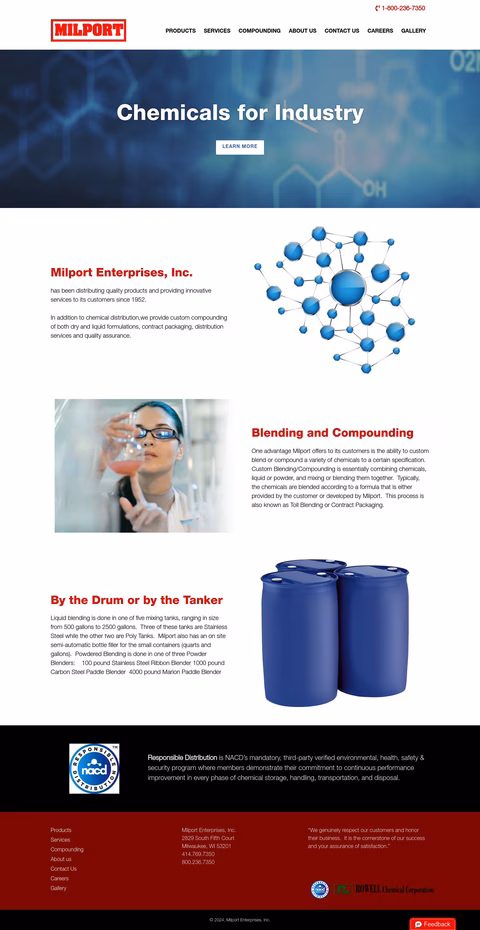 Milport Enterprises Inc Homepage 1440px