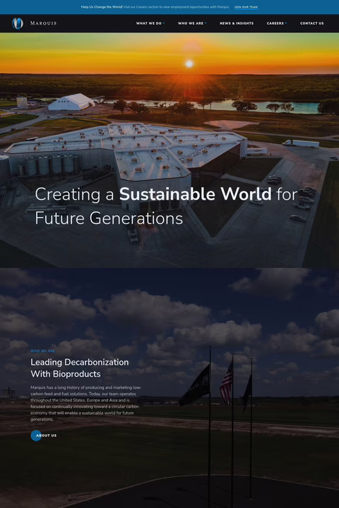 Marquis Energy Homepage 1440px