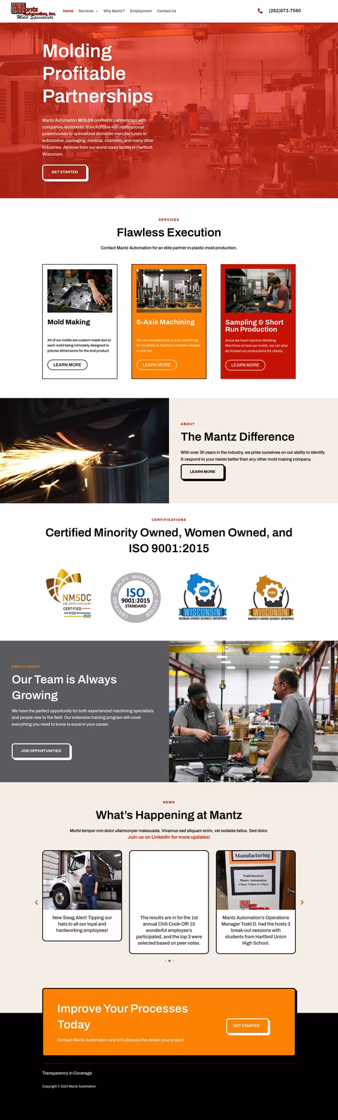 Mantz Automation Inc Homepage 1440px