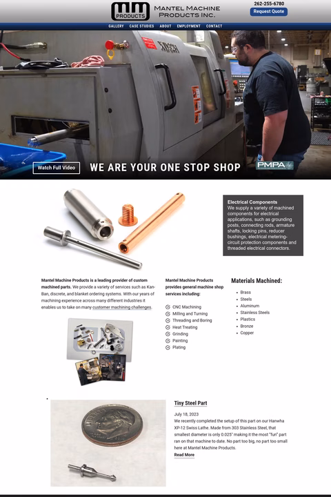 Mantel Machine Products Inc Homepage 1440px