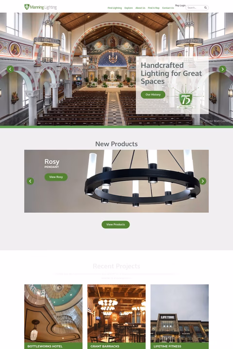 Manning Lighting Inc Homepage 1440px