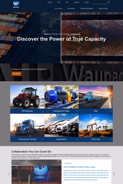 Waupaca Foundry Homepage 1440px