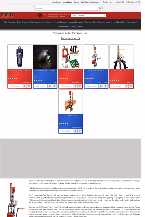 Lee Precision Inc Homepage 1440px