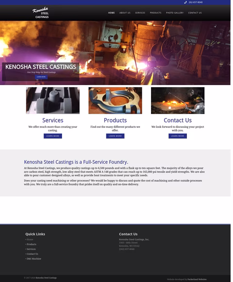 Kenosha Steel Castings Homepage 1440px