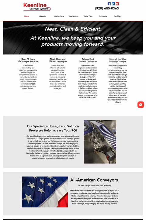 Keenline Conveyor Systems Homepage 1440px
