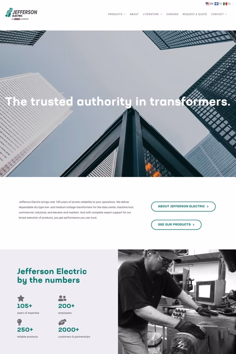 Jefferson Electric Inc Homepage 1440px