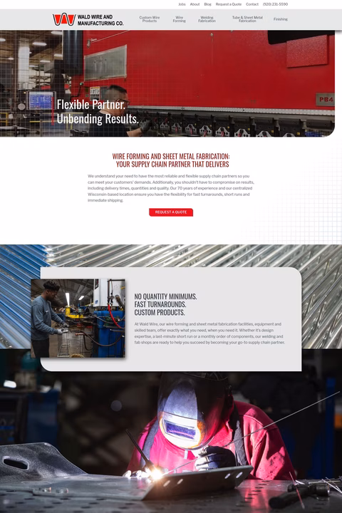 Wald Wire And Manufacturing Homepage 1440px