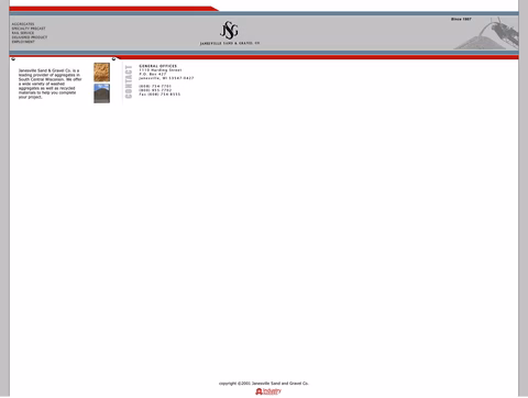 Janesville Sand Gravel Co Homepage 1440px