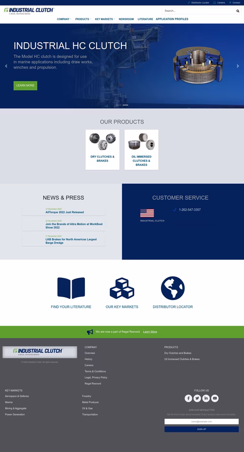 Industrial Clutch Homepage 1440px