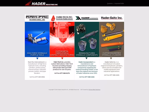 Hader Industries Homepage 1440px