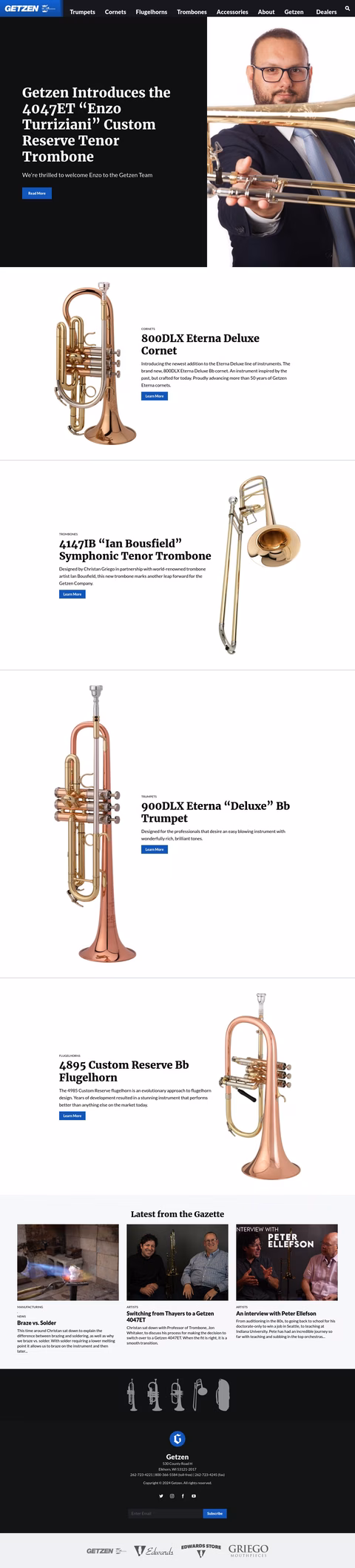 Getzen Company Homepage 1440px