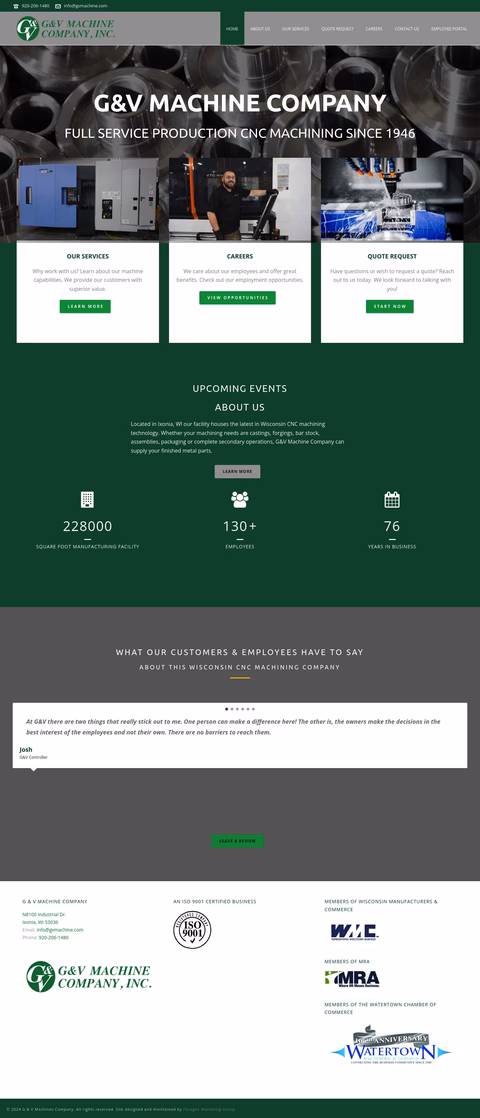G V Machine Company Homepage 1440px