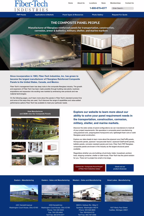Fiber Tech Industries Homepage 1440px