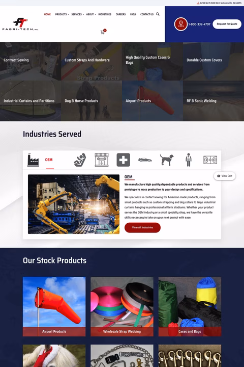 Fabri Tech Inc Homepage 1440px