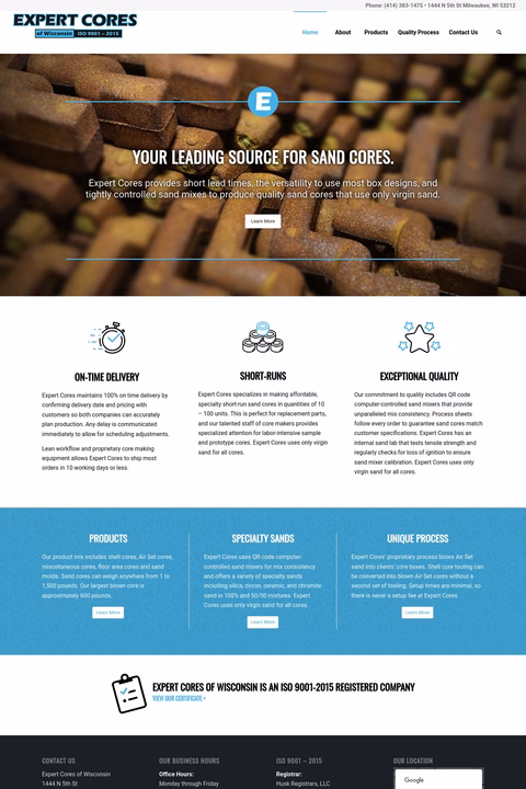 Expert Cores Of Wisconsin Homepage 1440px