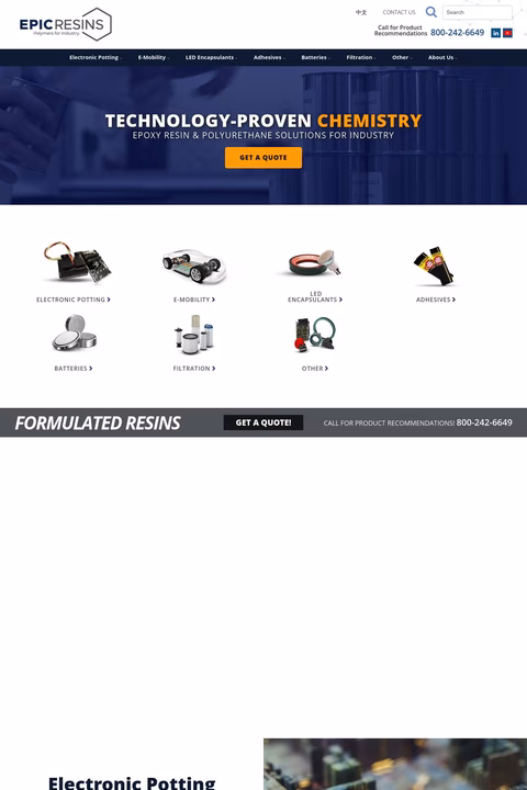 Epic Resins Homepage 1440px