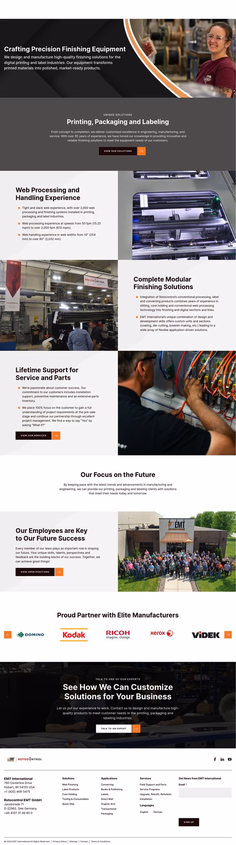 Emt International Homepage 1440px