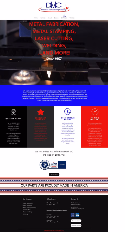 Dickmann Manufacturing Company Homepage 1440px