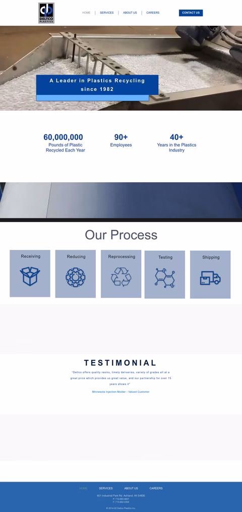 Deltco Plastics Homepage 1440px