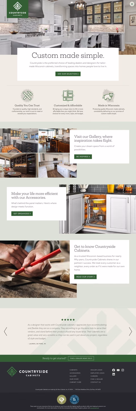 De Pere Cabinet Inc Homepage 1440px